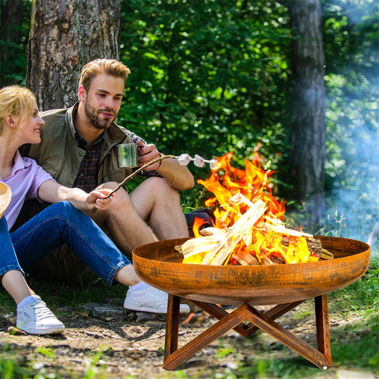 Bulle 30Cm H x 60Cm W Steel Wood Burning Outdoor Fire Pit