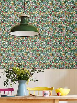 Joules Arts And Craft Floral Rainbow Wallpaper