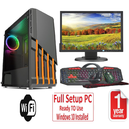 Fast Gaming PC Bundle IntelQuad Core i5 8GB 500GB Windows 10 2GB GT710. Havoc