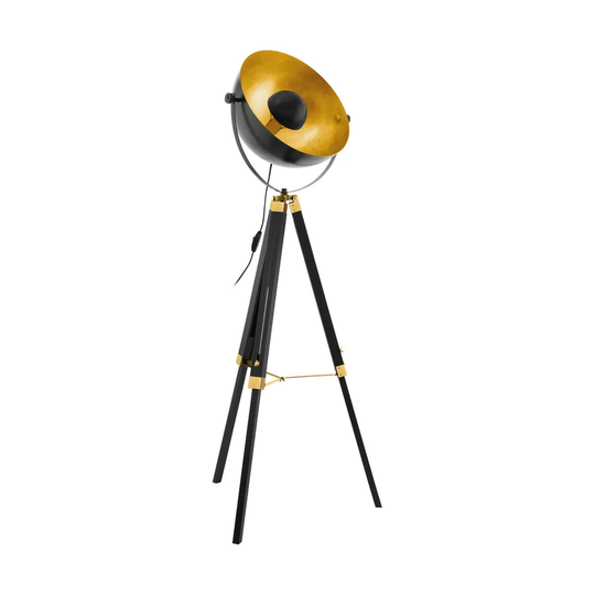 Eglo Retro Tripod Black And Gold Floor Lamp