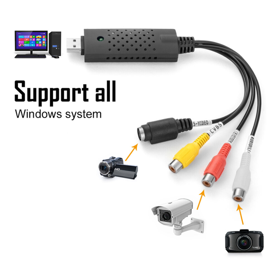 Wireless Camera Receiver USB 2.0 to RCA Video Converter Audio Capture Card
