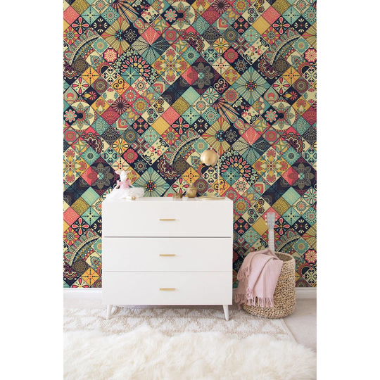 Walllpaper Roll 208X146cm Wallpaper Material With Print Mural Decoration Kitchen Livingroom Bedroom - Ethnic Floral