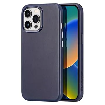 Dux Ducis Naples iPhone 14 Pro Leather Coated Case - Blue