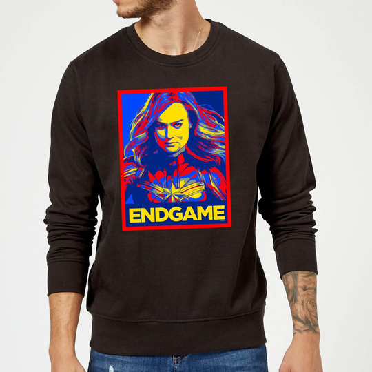 Avengers Endgame Captain Marvel Poster Sweatshirt - Black - L - Black