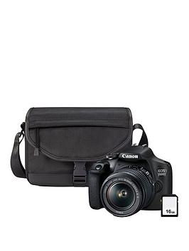Canon Eos 2000D Dslr Camera + Ef-S 18-55Mm Is Lens + Sb130 Shoulder Bag + 16Gb Memory Card Kit - Black