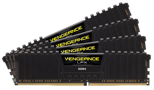 Corsair Vengeance LPX 64GB (4x16GB) DDR4 DRAM 2666MHz C16 Memory Kit - Black
