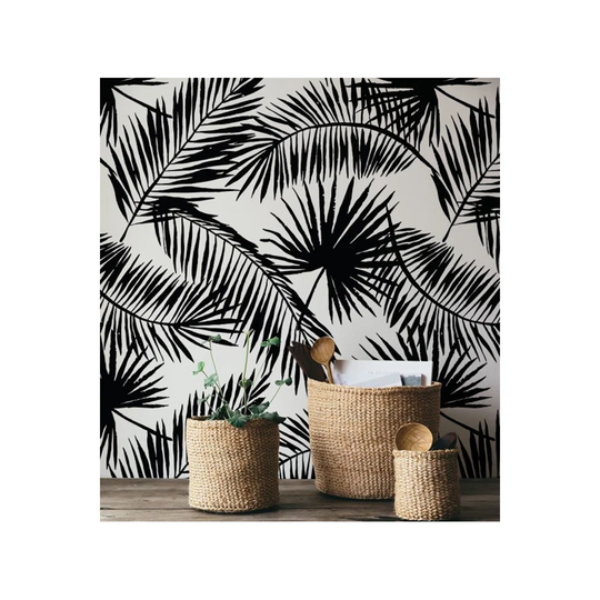 Nevan Minimalistic Palm Leaves Wallpaper