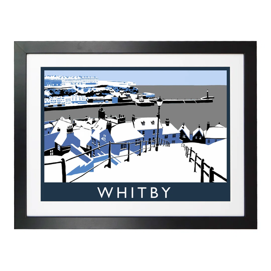 Whitby in Snow Graphic Art by Richard O'neil - Graphic Art Print on Paper