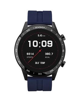 Sekonda Active Men'S Blue Silicone Strap With Black Dial Smartwatch
