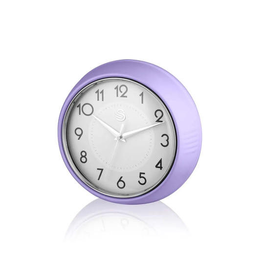 Swan Retro Clock - Purple