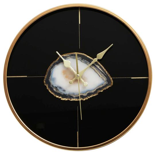 Interiors by PH Black And Gold Round Wall Clock