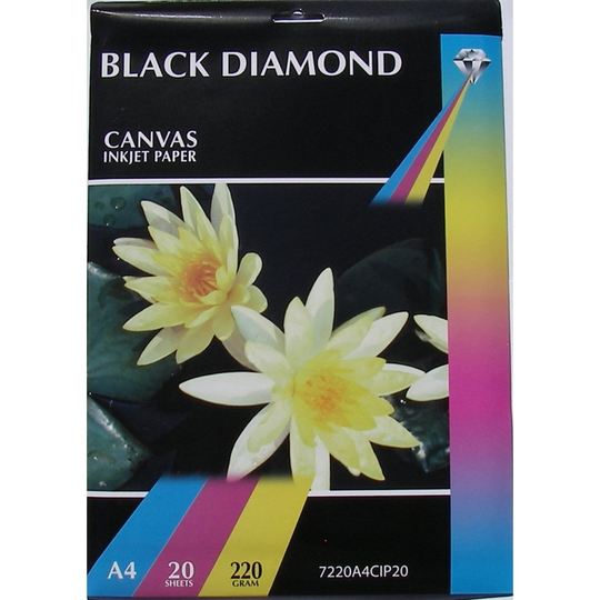 (20 Sheets) A4 220gsm Black Diamond Canvas Inkjet Paper