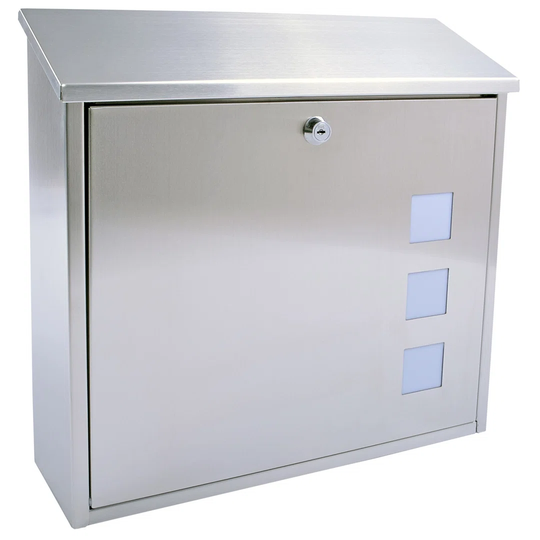 Aire Wall Mounted Galvanised Steel Lockable Weatherproof Post Box - 37x36x11cm