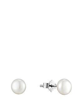 The Love Silver Collection Sterling Silver 7mm Freshwater Pearl Stud Earrings, Silver, Women