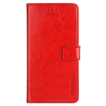 Idewei iPhone 14 Wallet Case with Magnetic Closure - Red