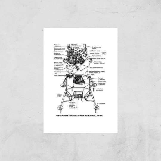 Lunar Schematic Art Print - A4 - Print Only