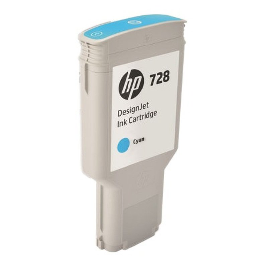 HP 728 Cyan Original Designjet Ink Cartridge - Extra High Yield 300ml - F9K17A