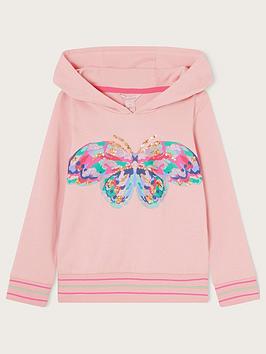 Monsoon Girls S.E.W. Butterfly Hoody - Pink