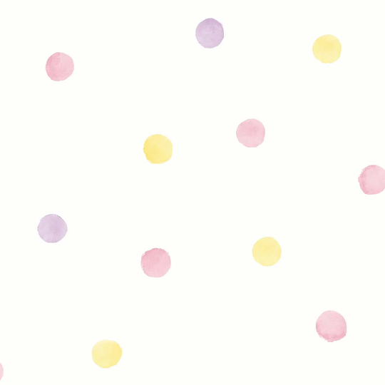 Holden Decor Watercolour Polka Dots Pink / Yellow Wallpaper