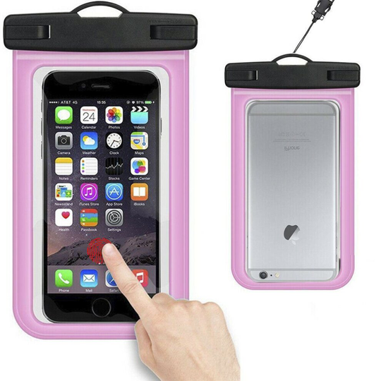 Waterproof Phone Pouch Dry Bag Compatible with up to 5inch screen-Pink