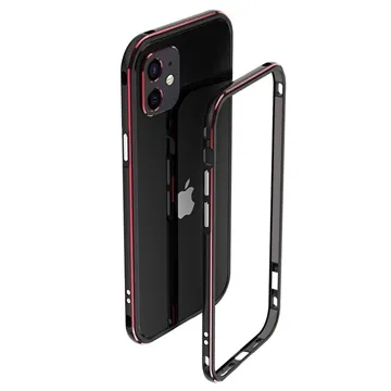 Polar Lights Style iPhone 12 Mini Metal Bumper - Black / Red