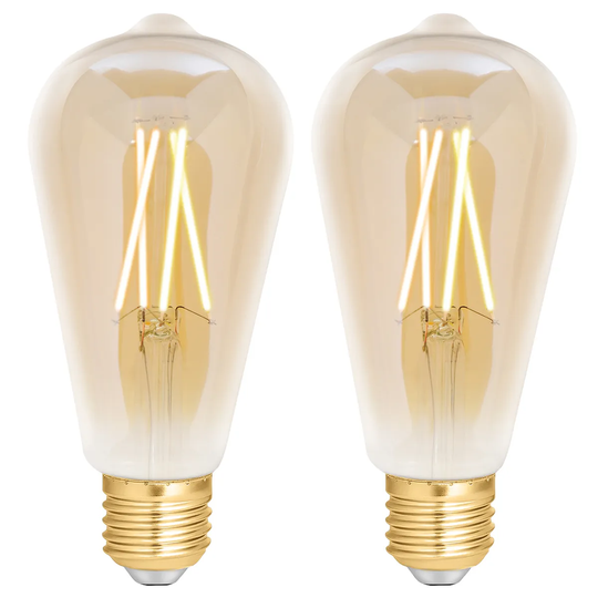 4lite WiZ Connected LED Smart ST64 Filament Bulb Amber ES (E27) Tuneable White & Dimmable - Twin Pack