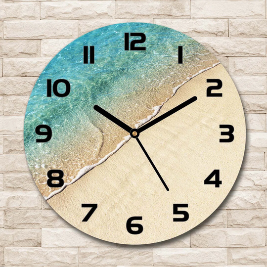 Decoration Picture Art Modern Kitchen Living Room Wave on The Beach 30cm Silent Wall Clock