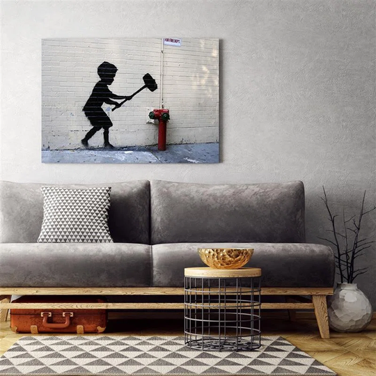 Canvas Print Banksy Hammer Boy