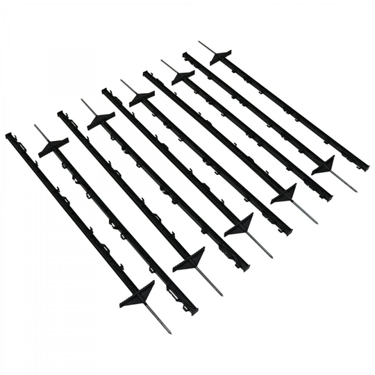 Oypla 1m Black Plastic Electric Temporary Fence Fencing Pins Posts Stakes Pack of 10