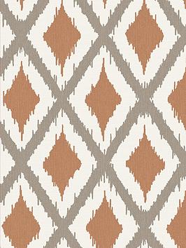 Fresco Ikat Rust Wallpaper
