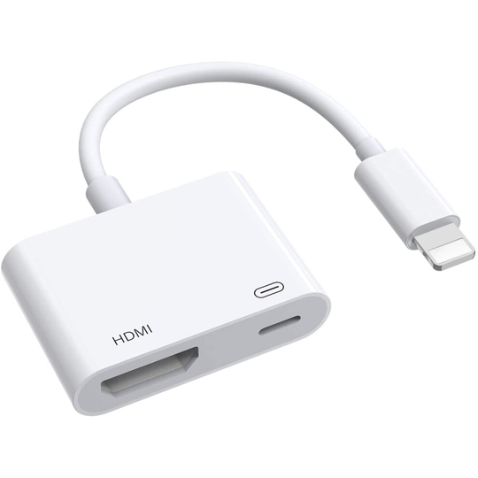 HDMI Adapter for iPhone to TV,1080P Digital AV Adapter for iPhone, iPad, iPod, Sync Screen Connector with Charging Port