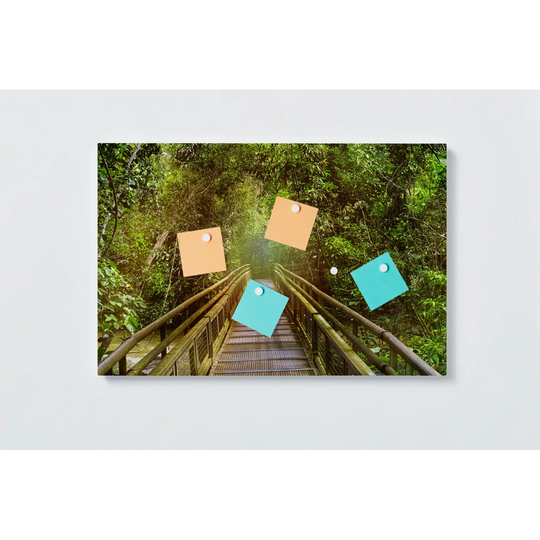 Bridge Motif Magnetic Wall Mounted Cork Board