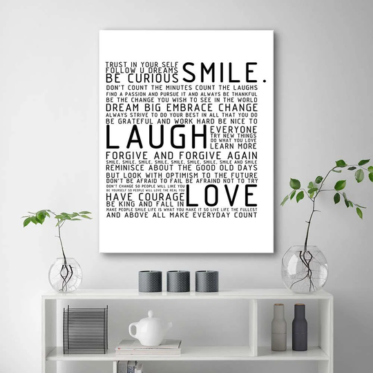 Canvas Print Smile Laugh Love Sayings