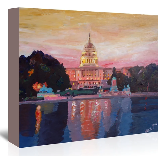 Washington Capitol 1 by M Bleichner - Wrapped Canvas Painting Print