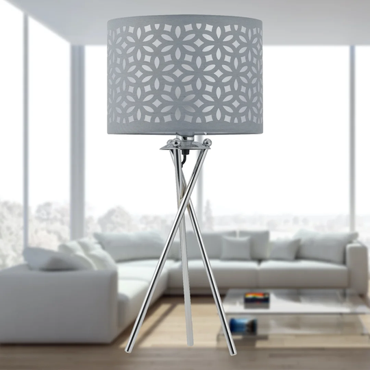 Shakopee 52Cm Polished Chrome Tripod Table Lamp