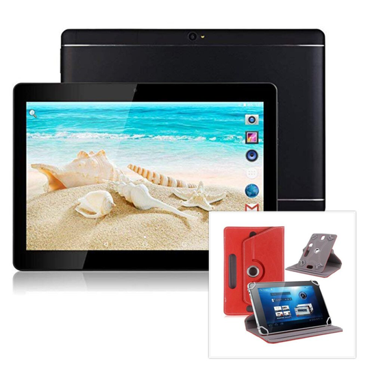 (Red) 10.1 " inch Android Tablet with Leather Case