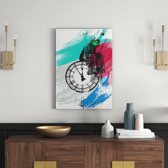 'Banksy Grin Reaper Graffiti' Graphic Art Print Poster