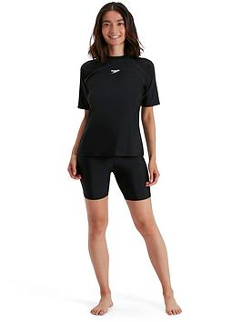 Speedo Short Sleeve Swim Tee - Black
