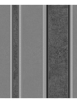 Fine Décor Mallory Stripe Midnight Striped Glitter Wallpaper
