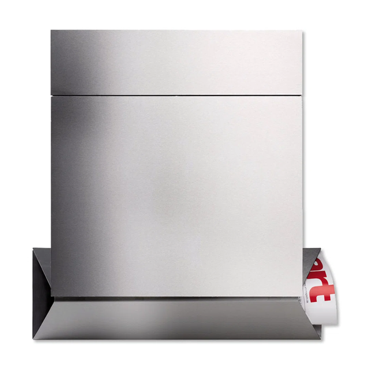 Quadas Stainless Steel Wall Mounted Lockable Weatherproof Post Box & Intergrated Newspaper Holder