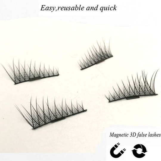 (4pcs/pair#1) 4Pcs Magnetic False Eyelashes 3D Natural Extension Handmade Eyelashes New Design