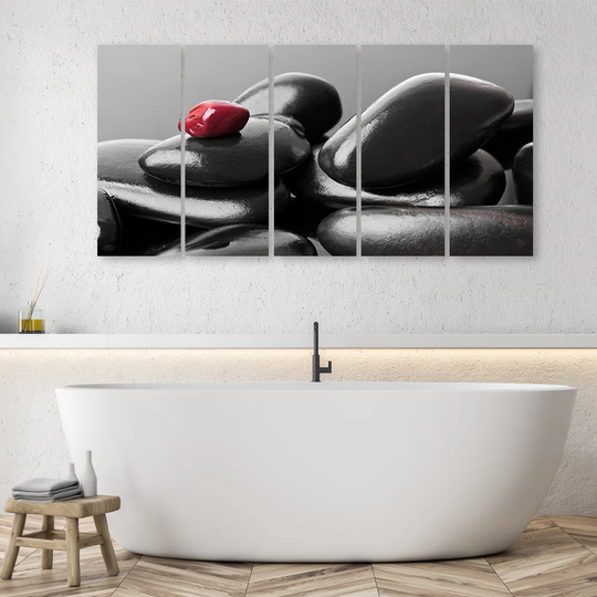 Canvas Print Black Zen Stones