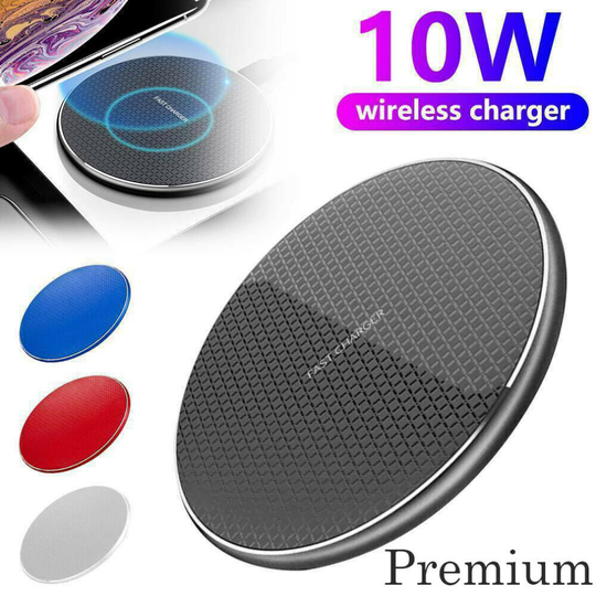 (Black) 10w Fast Wireless Charger Charging Pad For Apple Iphone 11,12 pro max & Samsung S21, S20, Note 20, Note10