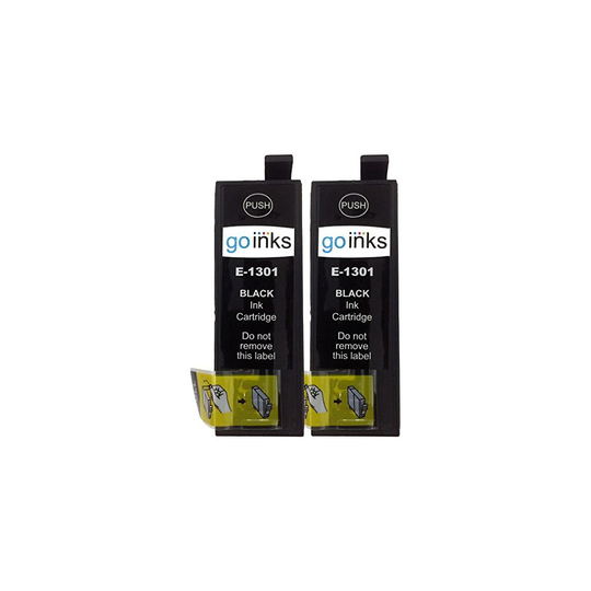 Compatible Go Inks E-1301 Black Ink Cartridge to replace Epson T1301 for use with Epson Stylus Printers (Pack of 2)