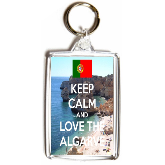 Keep Calm and Love the Algarve - Double Sided Medium Keyring