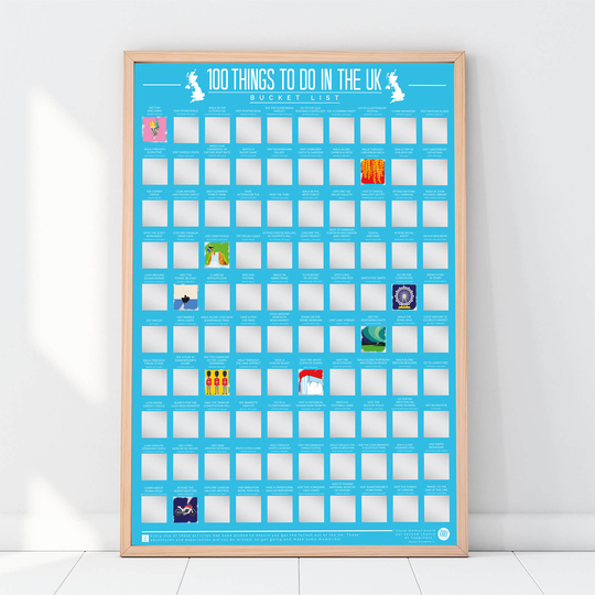 100 Things To Do In The UK Scratch Off Bucket List Poster