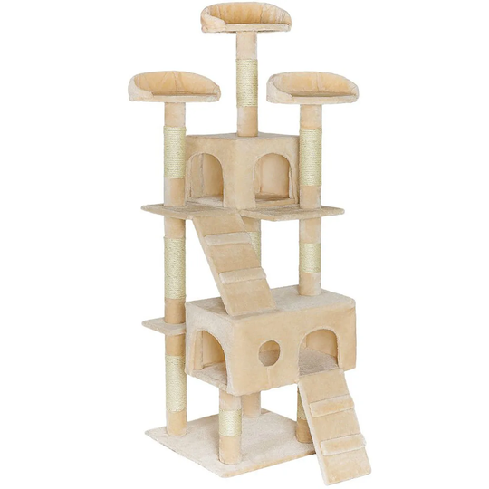 Tectake Cat Tree Scratching Post Mogli - Cream