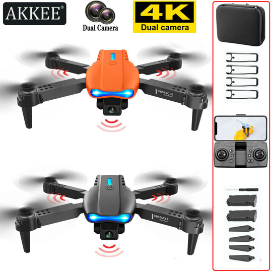 (Black) E99 Pro Drone Quadcopter, WiFi FPV 1080P 4K Camera