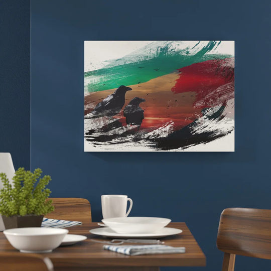 'Crows Sunset' Graphic Art Print Poster