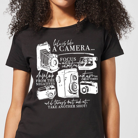 Life Is Like A Camera Women's T-Shirt - Black - S - Black